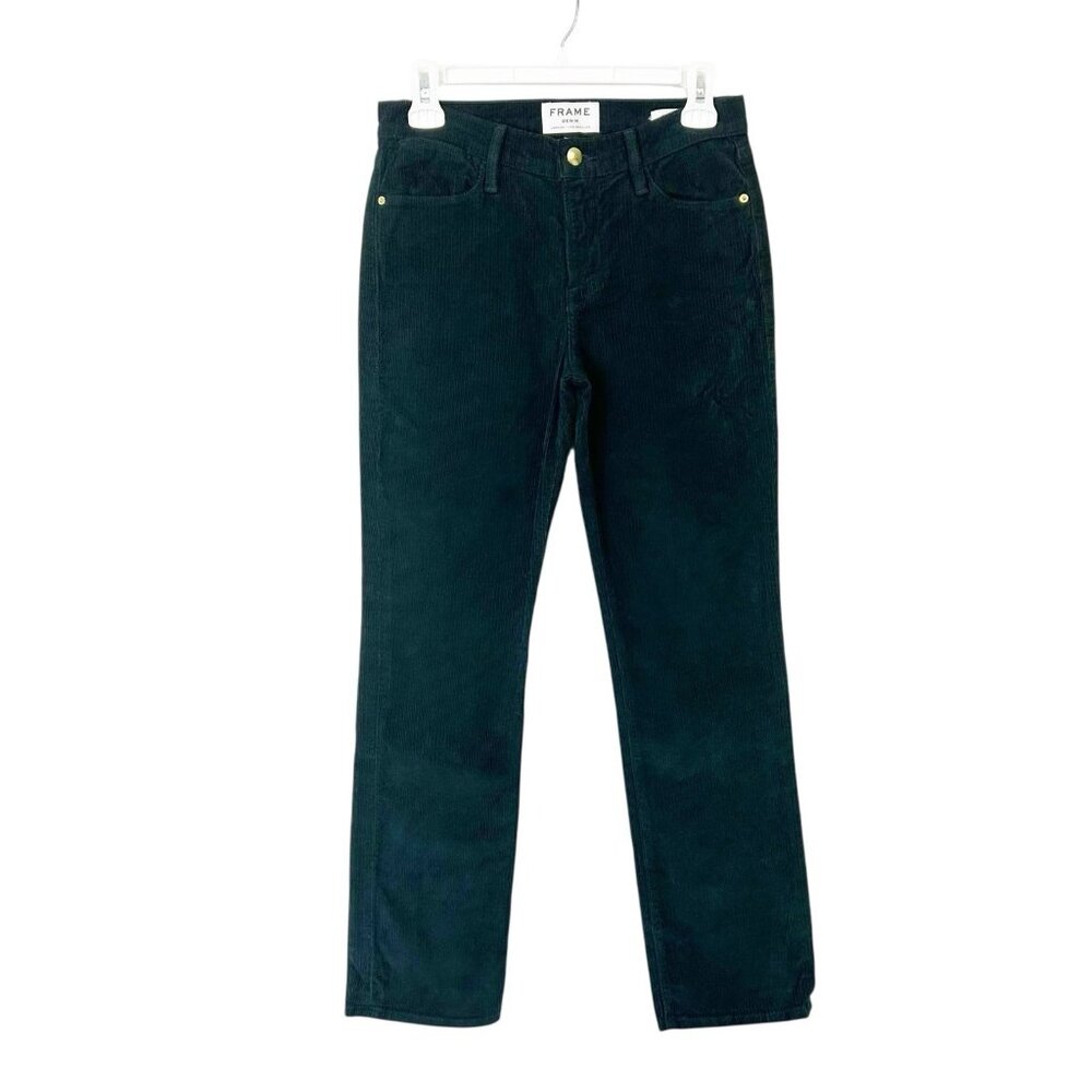Frame Le High Straight Corduroy Pants Women’s Size‎ 26 Spruce Green